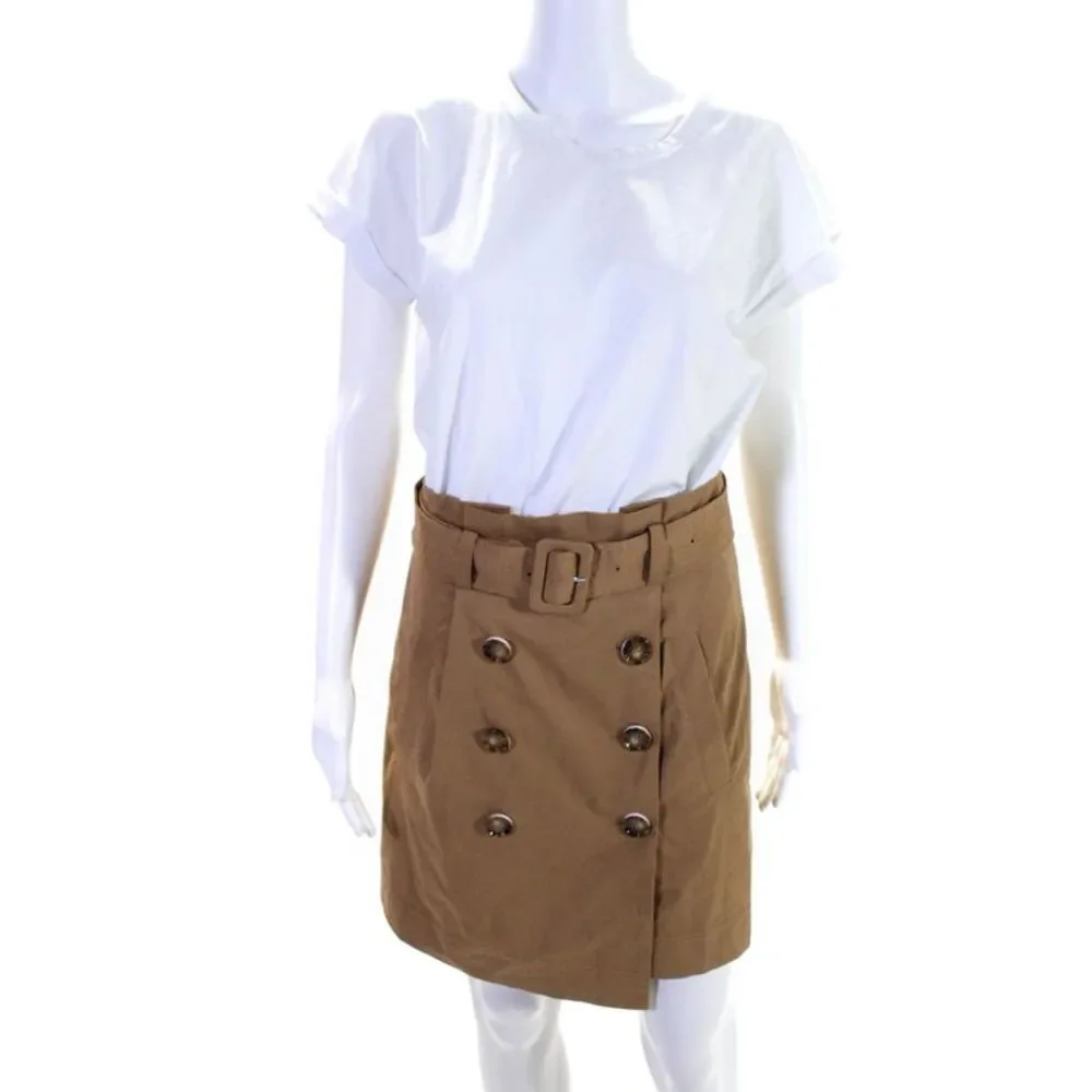 Veronica Beard Womens Cotton Double Breasted Skirt Sheath Dress Brown Size S